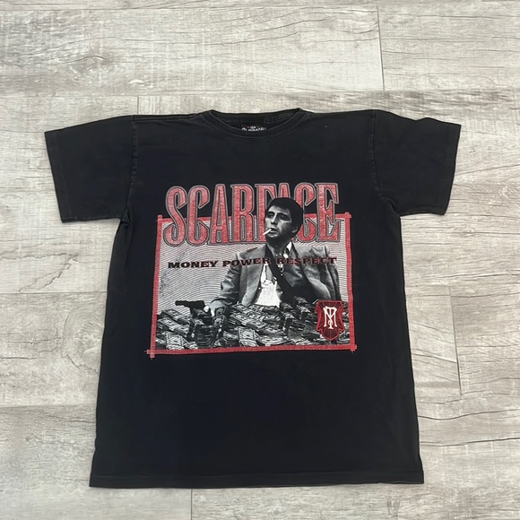 Vintage Scarface Money‎ Power Respect Tshirt Size Medium Black - Picture 1 of 10